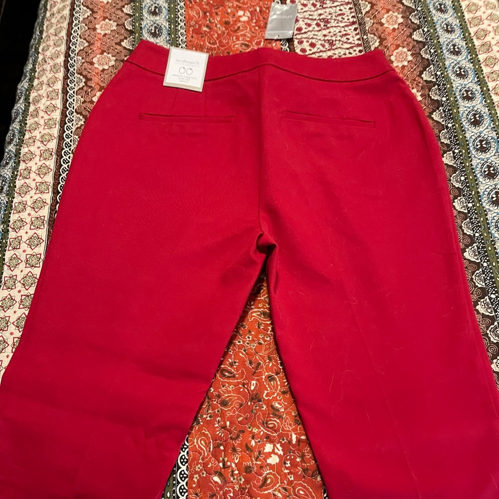 Chico’s ankle length red pant with tags.